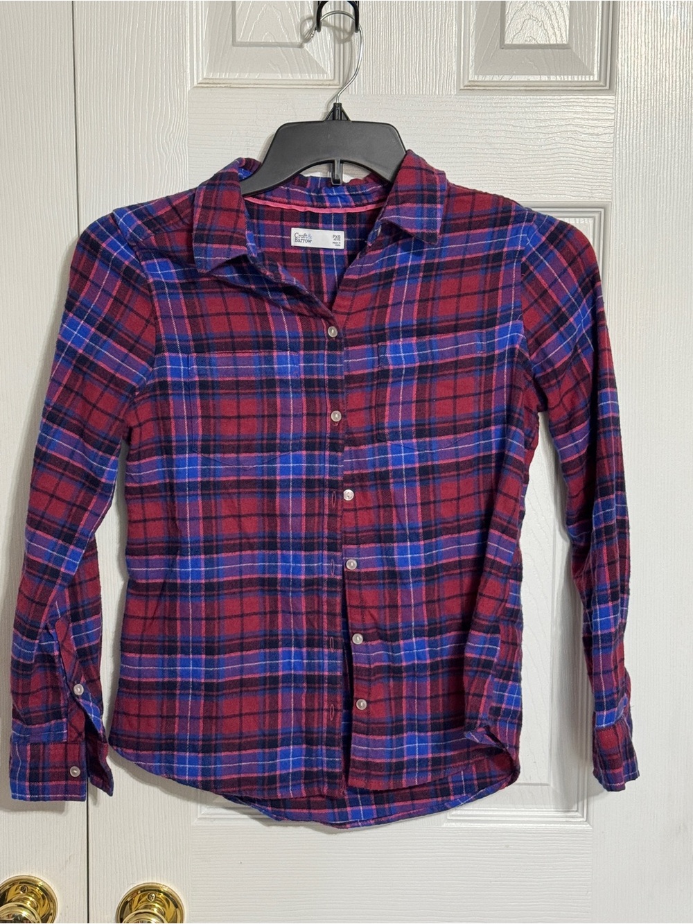 NWOT croft & barrow Red and Blue Plaid Petite Shirt